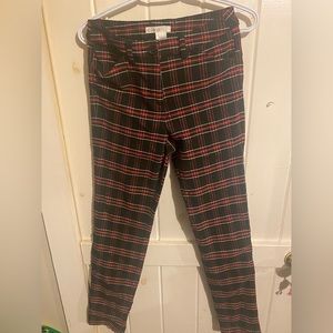 Cleo Black and Red Plaid Pants Size 6